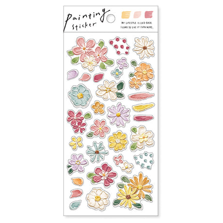 Mind Wave Flower Pink Painting Sticker