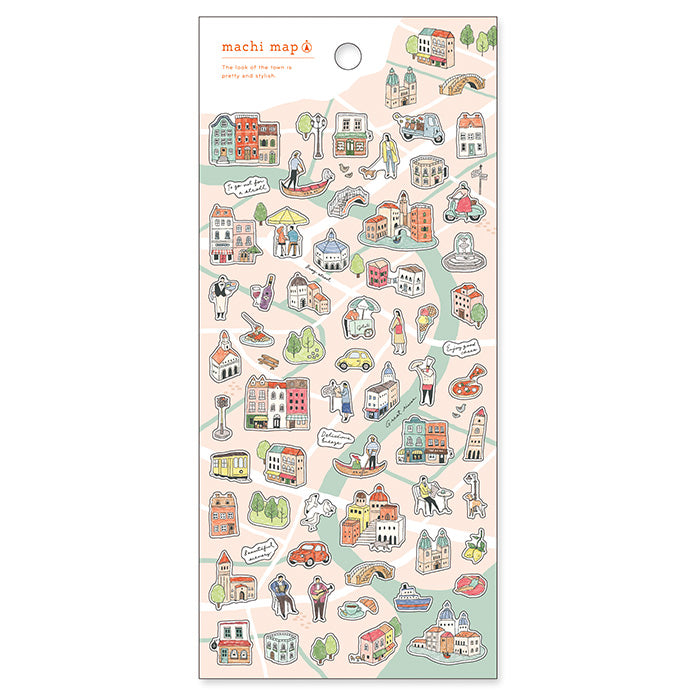 Machi Map Sticker Orange City