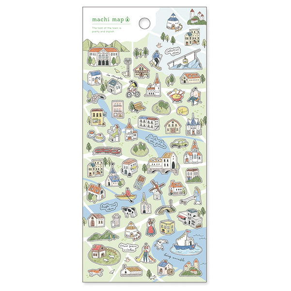 Machi Map Sticker Green City