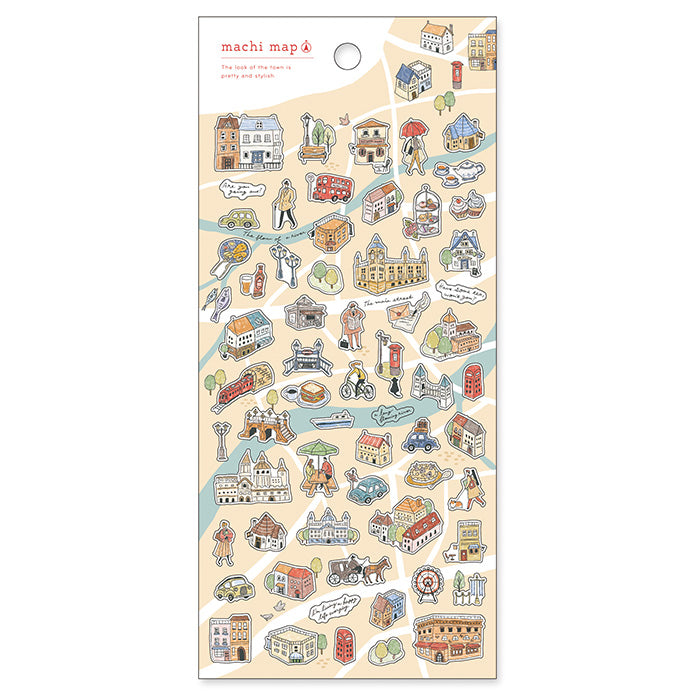 Machi Map Sticker Brown City