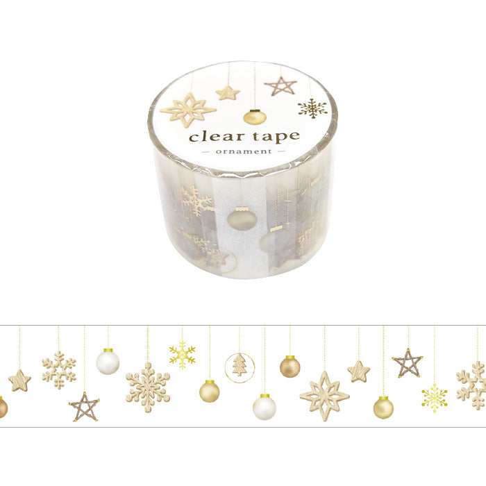 Christmas Ornaments Clear PET Washi Tape Gold Foil Mind Wave