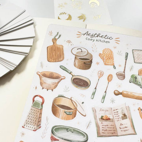 Aesthetic Cozy Kitchen Sticker Sheet