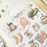 Aesthetic Cozy Vibes Sticker Sheet