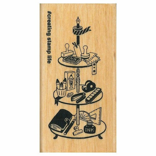 Afternoon Stationery Rubber Stamp