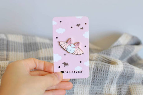 Albino Big Eared Bat Enamel Pin