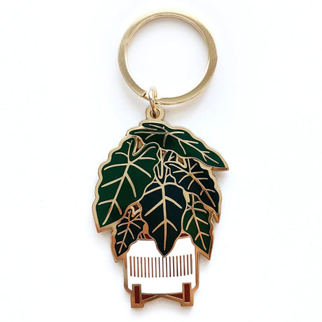 Alocasia Frydek Plant Keychain