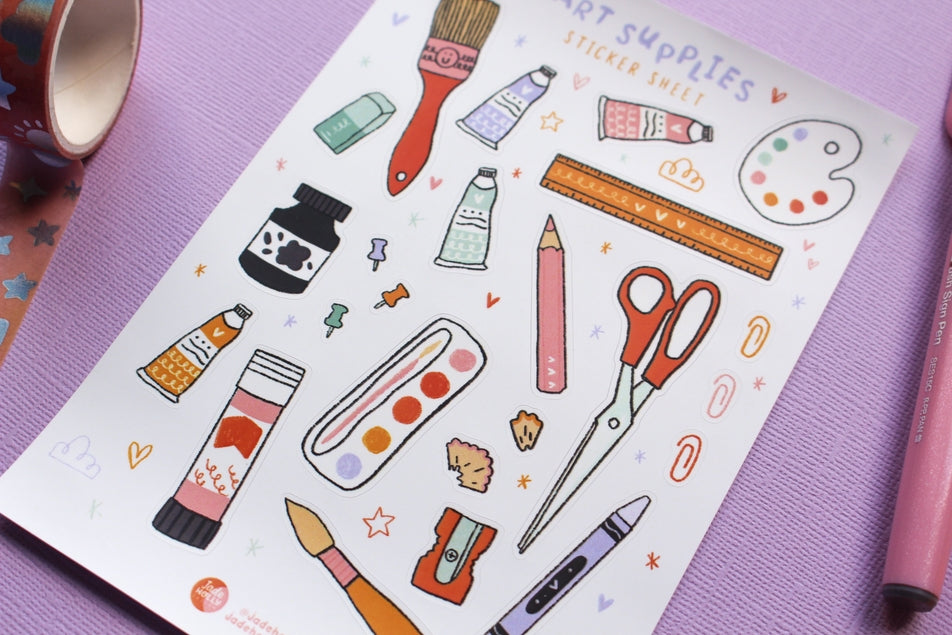 Art Supplies Sticker Sheet