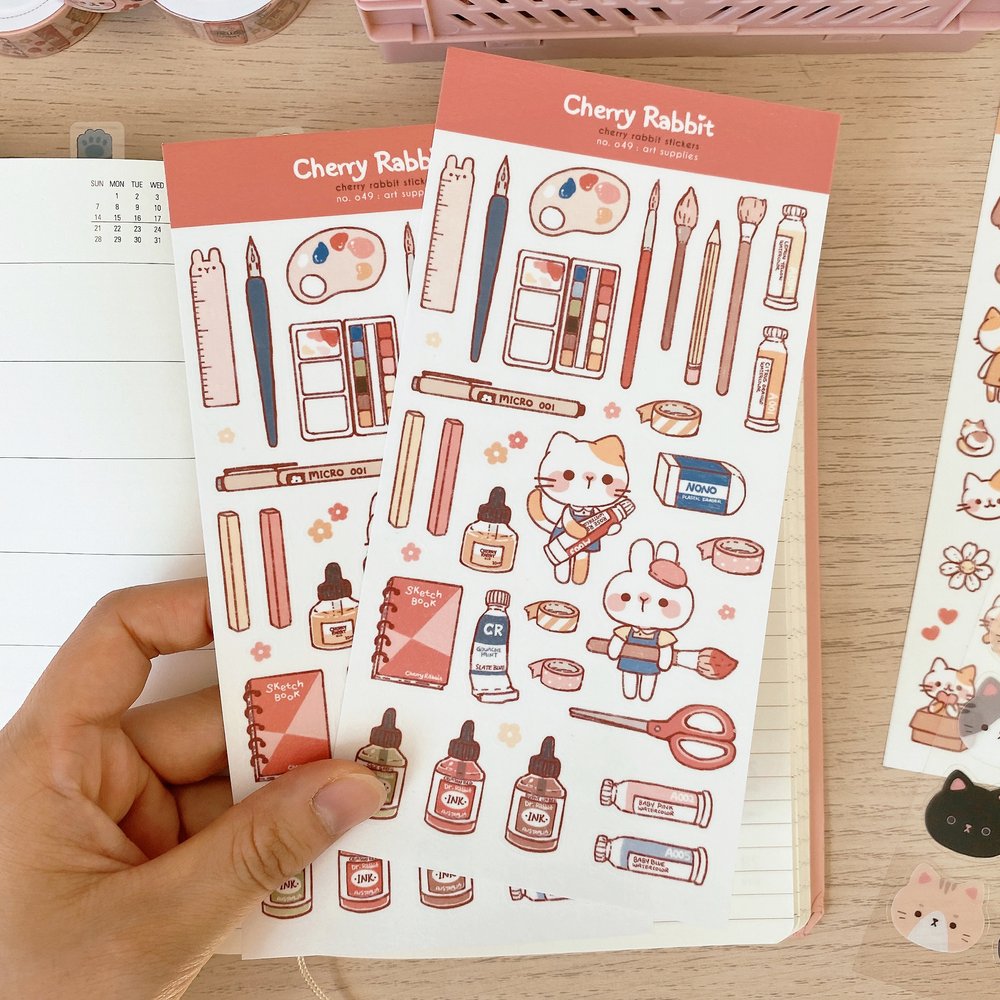 Art Supplies Sticker Sheet