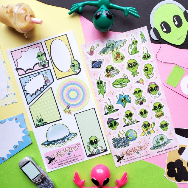 Awesome Aliens Sticker Sheet