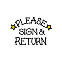 Please Sign and Return Stars Rubber Stamp