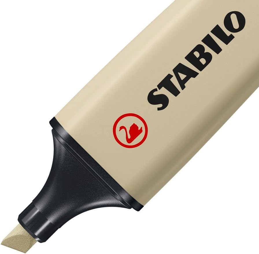 STABILO Highlighter NatureCOLORS - Pack of 4 - Beige, Warm Grey, Earth Green, Black