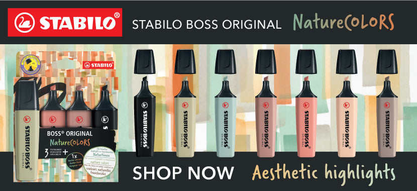 STABILO BOSS ORIGINAL NatureCOLORS makes it easy to apply muted colors to your documents and texts.