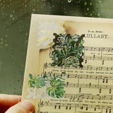 BGM Post Office Botanical Illustrated Book Green Flake Sticker