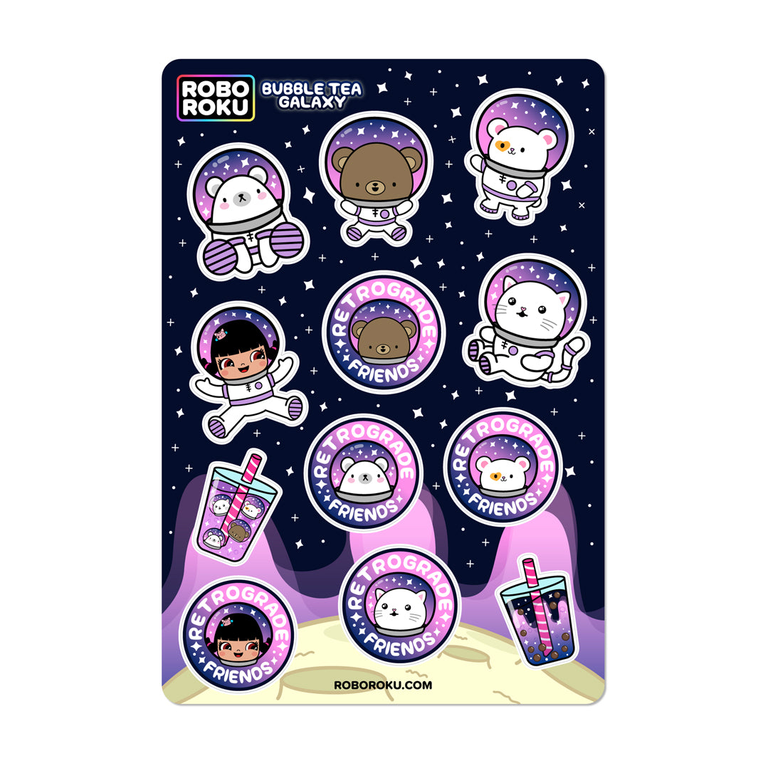 Bubble Tea Galaxy Gloss Sticker Sheet