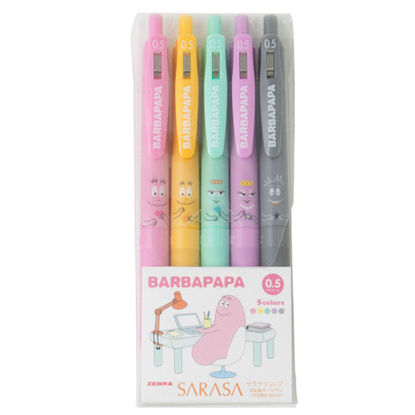 Barbapapa Sarasa Ballpoint Pen Set 0.5mm - Set of 5