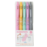 Barbapapa Sarasa Ballpoint Pen Set 0.5mm - Set of 5