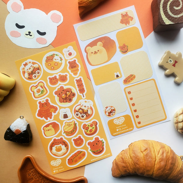 Beary Kawaii Dishes Sticker