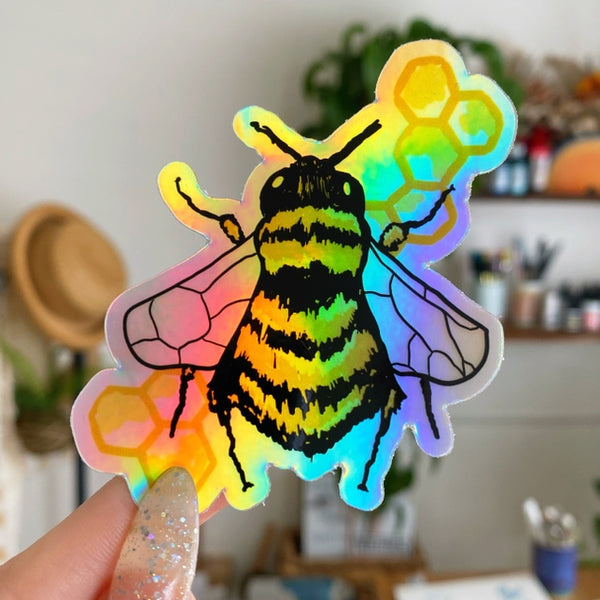 Bee Holographic Sticker