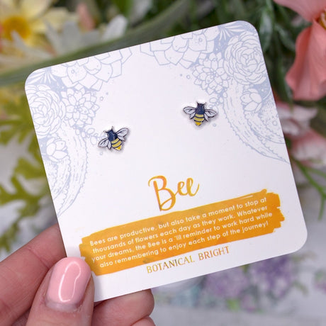 Bee Stud Earrings Silver