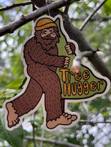 Bigfoot Tree Hugger Vinyl Sticker