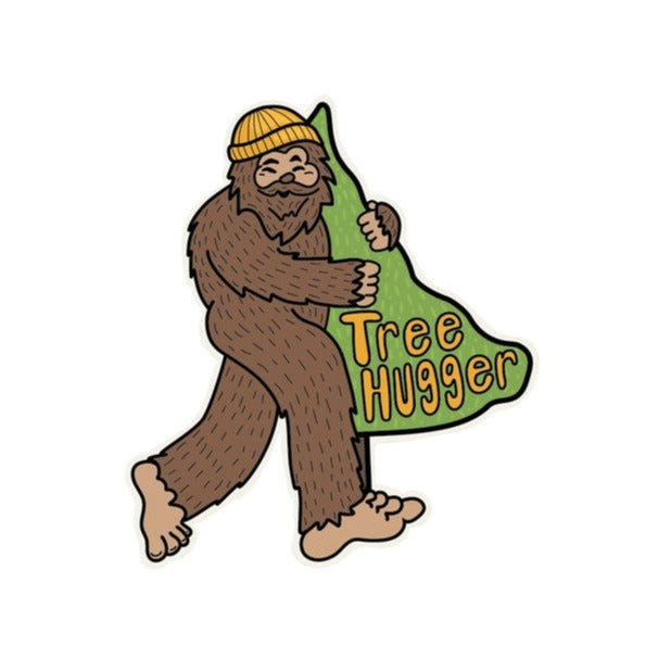 Bigfoot Tree Hugger Vinyl Sticker