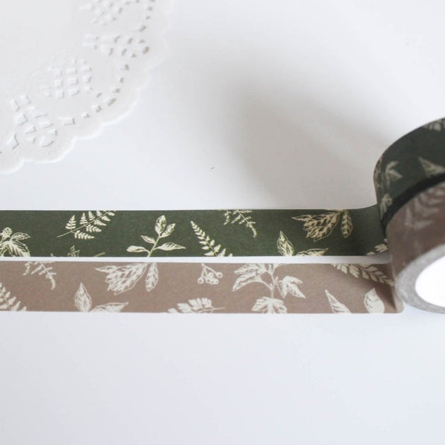 Birch and Cedar Leaves Washi Tape