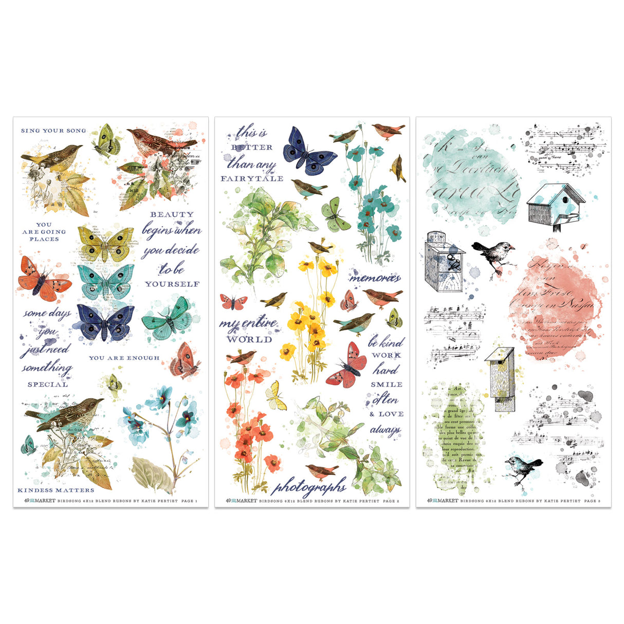 Birdsong Blendable Rub-on Transfer Set