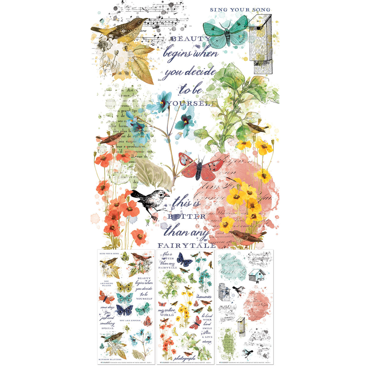 Birdsong Blendable Rub-on Transfer Set