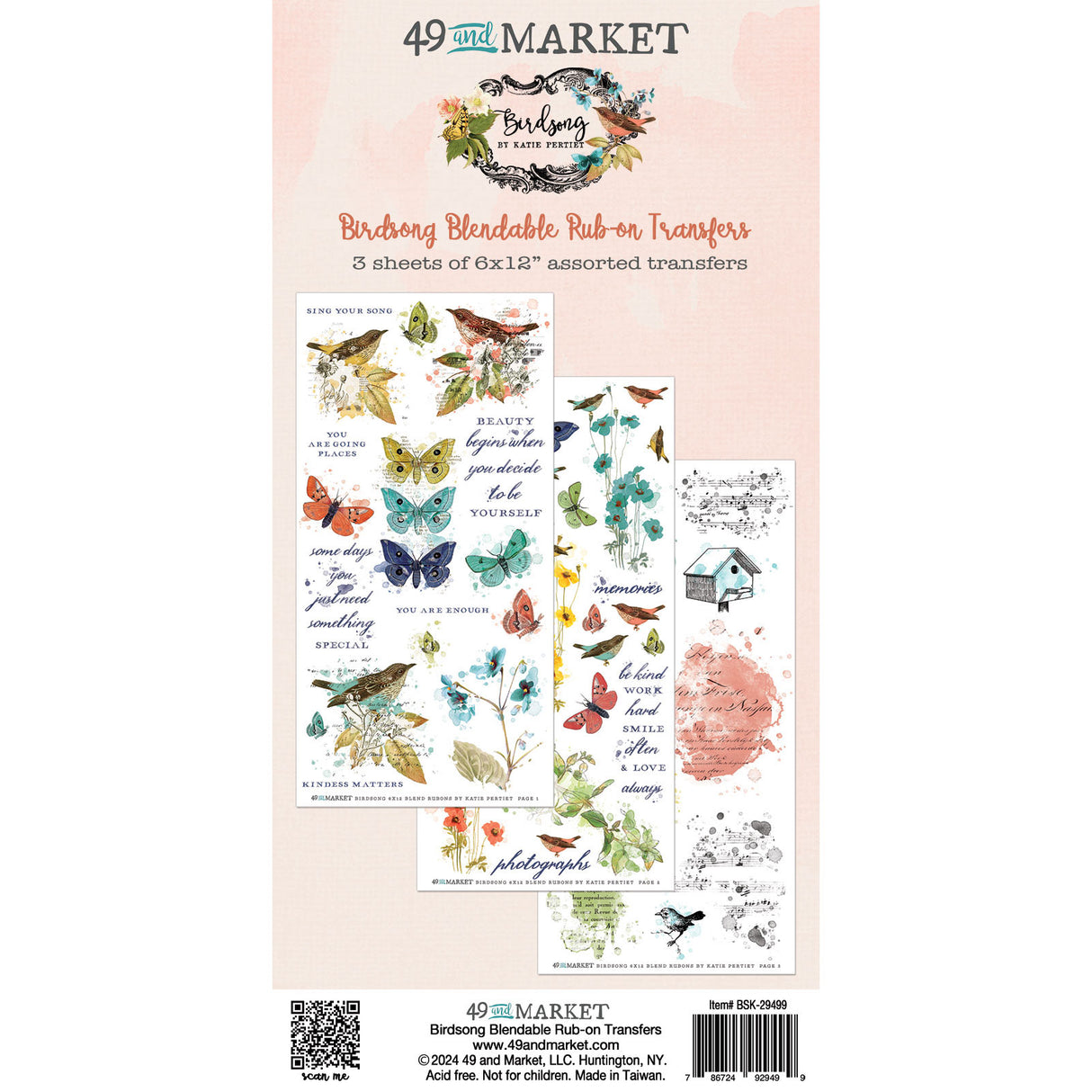 Birdsong Blendable Rub-on Transfer Set