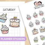 Birthday Cake! Planner Stickers