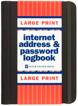 Black Large Print Internet Address & Password Logbook