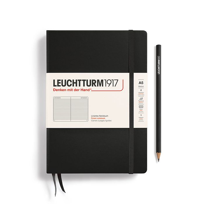 Black Medium Hardcover Notebook