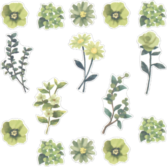 Blooming Palette Flake Sticker Green