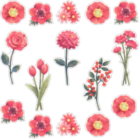 Blooming Palette Flake Sticker Red