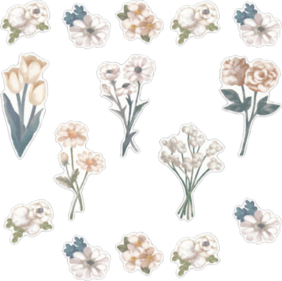 Blooming Palette Flake Sticker White