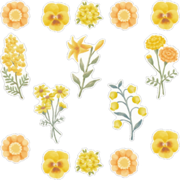 Blooming Palette Flake Sticker Yellow