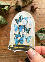 Blue Butterfly Dome Vinyl Sticker