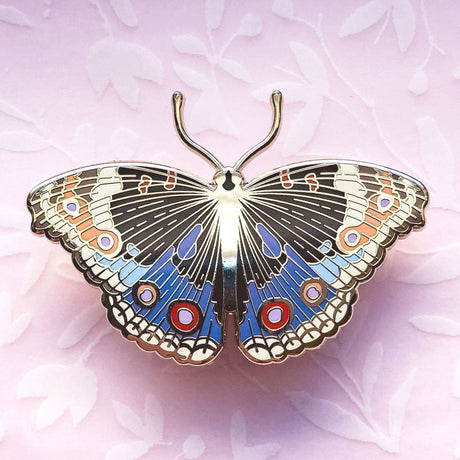 Blue Pansy Butterfly (Junonia Orithya) Enamel Pin