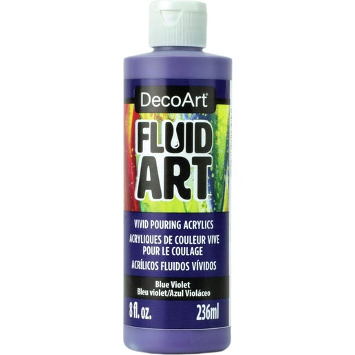 50 % DE DESCUENTO - Pintura acrílica lista para verter FluidArt de color violeta azul, 8 oz