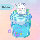 Blueberry Flavored Tea Cow Sticker