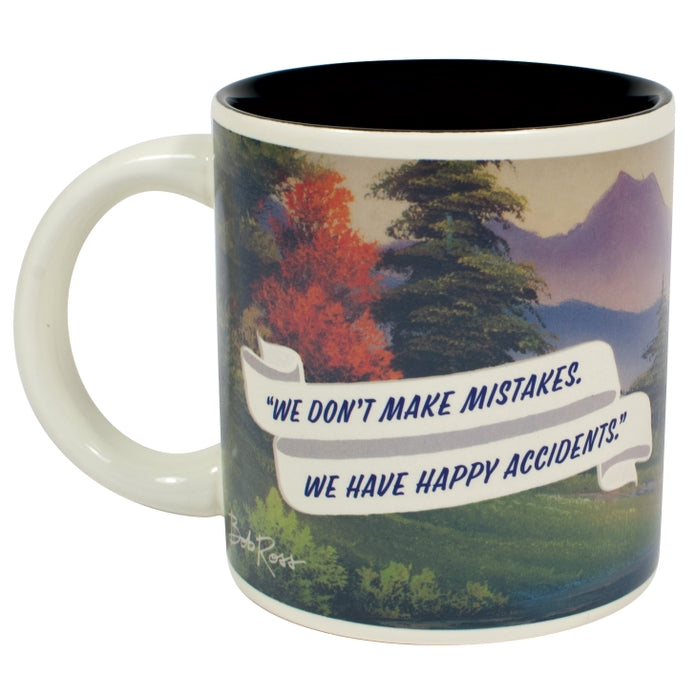 Taza de café que cambia de temperatura con el arte de Bob Ross