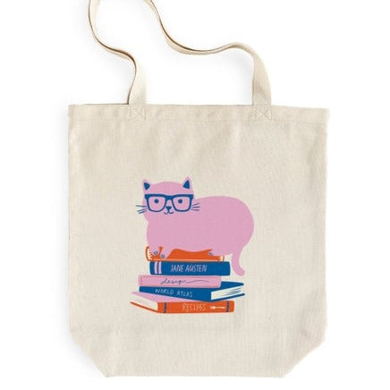 Bookish Cat Tote Bag