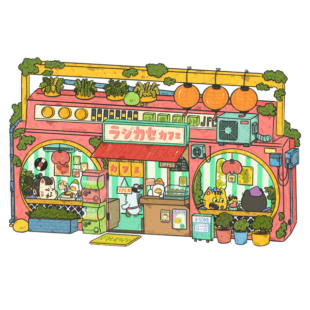 Boombox Cafe Sticker