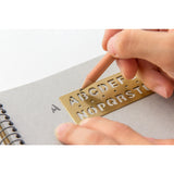 Traveler's Company Brass Template Bookmark Alphabet