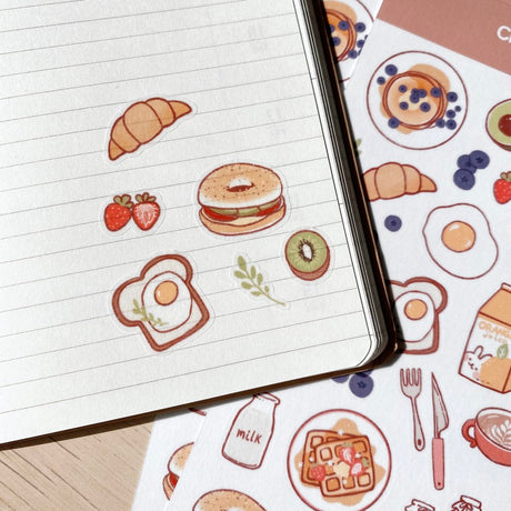 Breakfast Sticker Sheet Cherry Rabbit