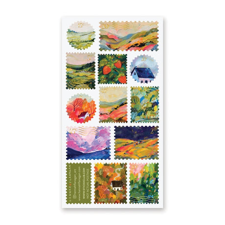 Breathtaking Countryside Stamps Sticker Sheet