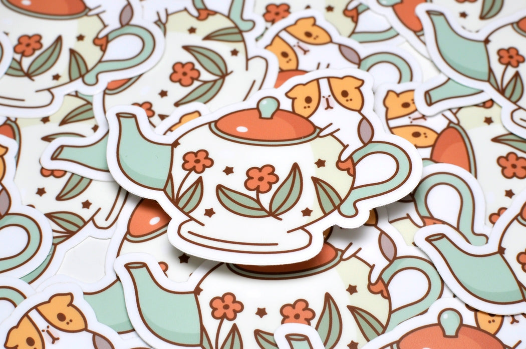 Bubu and Tea Pot Vinyl Sticker