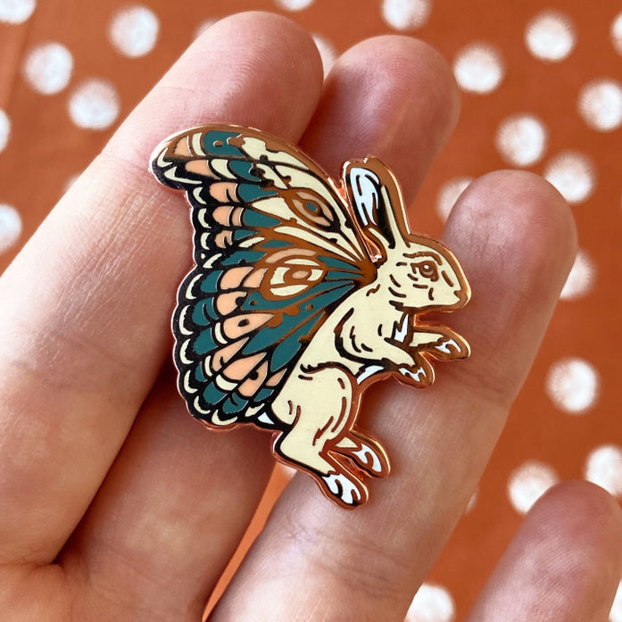 Bunnerfly Enamel Pin Copper