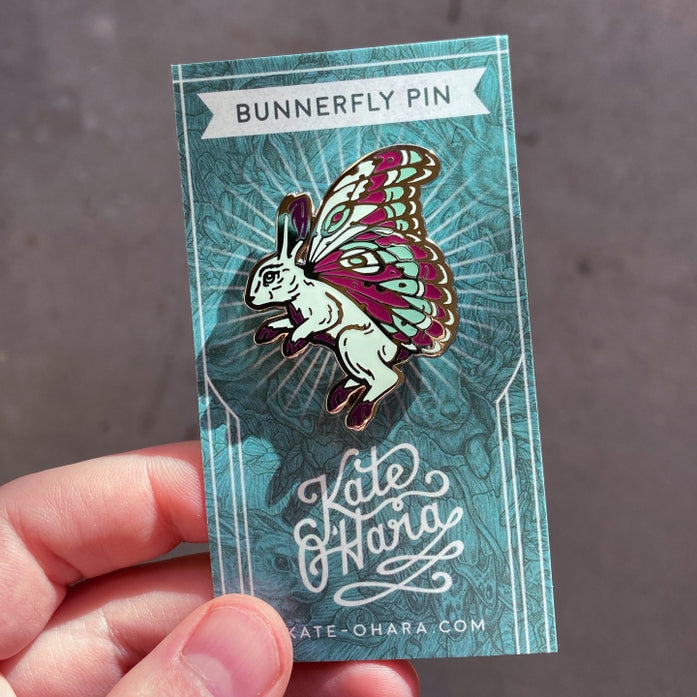 Bunnerfly Enamel Pin Nickel