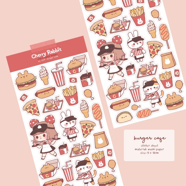 Burger Cafe Sticker Sheet